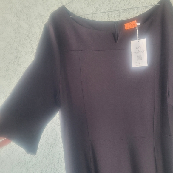 Marycrafts Women's Fit Flare Tea Midi Dress sz 22 black  NWT - Picture 2 of 11